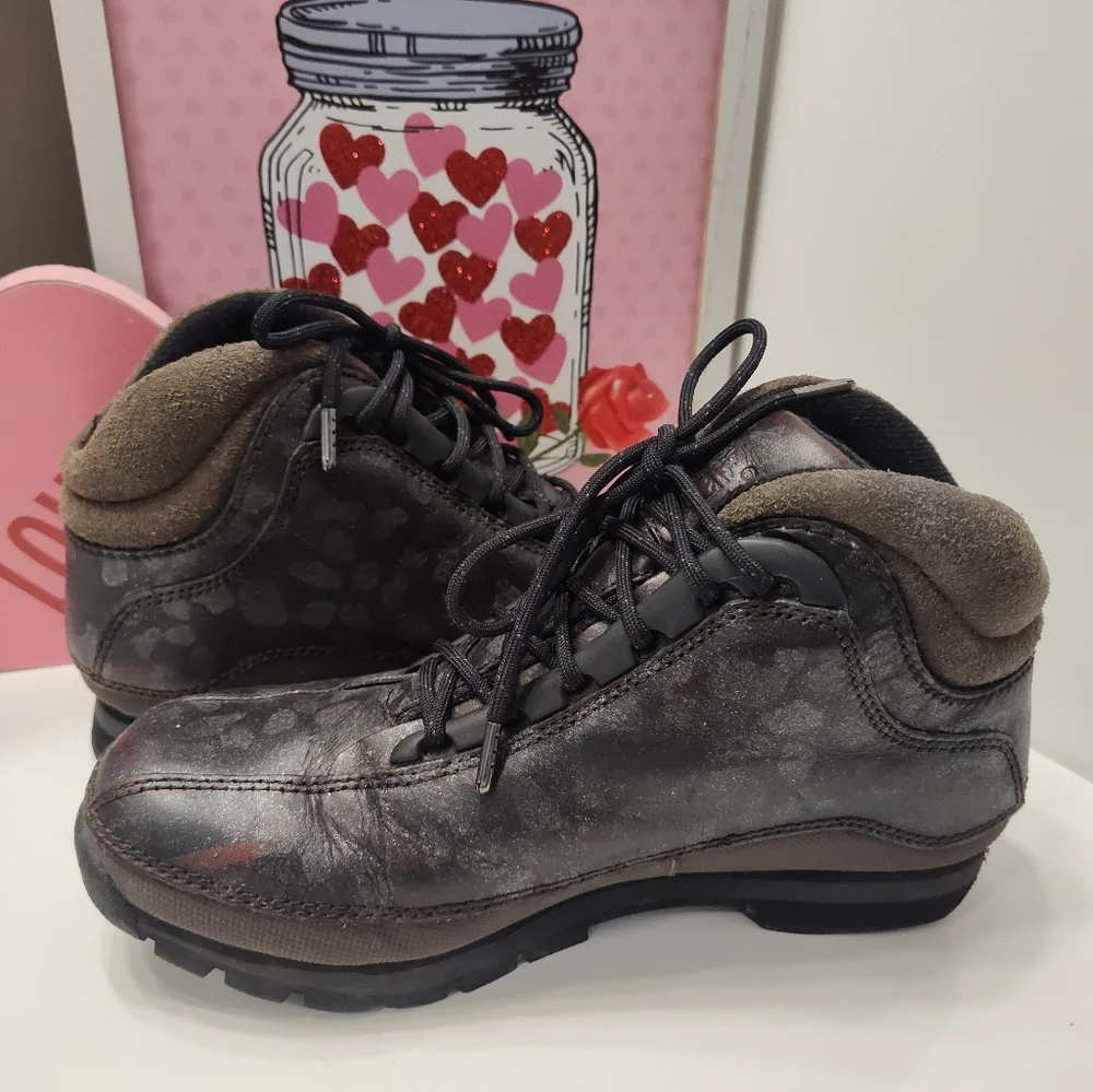 🖤 Vintage Y2K Timberland Euro Hiker Multicolor Lace Up Ankle Boots, Black, 7 - Picture 16 of 16